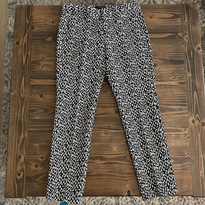 Women’s Banana Republic Black White Speckled Pattern Trousers Size 6